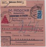 BRD - 30 Pfg. Posthorn Aushändigungsgebühr a. unfreier Nachnahme-Paketkarte 1953