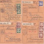 BRD - 9 versch. Poststellen I über Elze (Han) - 9 Paketkarten 1962