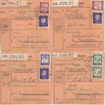 BRD - 9 versch. Poststellen I über Elze (Han) - 9 Paketkarten 1962