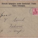 DR - 10 Pfg. Germania Perfin "DS" Firmenbrief Grünenplan - Zabern 1907