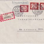 BRD - Grünenplan ü. Alfeld (Leine) Poststelle I Einschreibebrief n. Kronach 1962