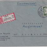 BRD - Grünenplan ü. Alfeld (Leine) Poststelle I Einschreibebrief n. Kronach 1962