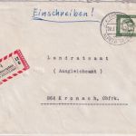 BRD - Grünenplan ü. Alfeld (Leine) Poststelle I Einschreibebrief n. Kronach 1962