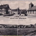 Niedersachsen - Warzen Lebensmittelgeschäft etc. sw-Mehrbild-Foto-AK ca. 1960