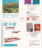 Schweiz/Türkei - Swissair Erstflug Zürich Ankara 2./3.4.1980 - 4 Belege