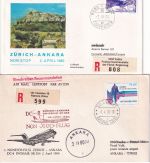 Schweiz/Türkei - Swissair Erstflug Zürich Ankara 2./3.4.1980 - 4 Belege