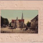 Niedersachsen - Alfeld Rathaus Prägepassepartout-AK gelaufen 1902
