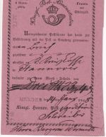 Hannover - Münder schwarzer L1 rosa Aufgabeschein f. Fahrpostsendung 1848