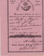 Hannover - Münder schwarzer L1 rosa Aufgabeschein f. Fahrpostsendung 1849