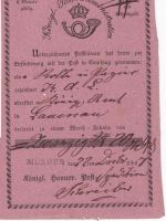 Hannover - Münder schwarzer L1 rosa Aufgabeschein f. Fahrpostsendung 1847