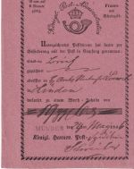 Hannover - Münder schwarzer L1 rosa Aufgabeschein f. Fahrpostsendung 1846