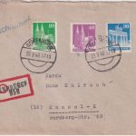 Bizone - 40+30+10 Pfg. Bauten Einschreibebrief Coppenbrügge - Kassel 1948