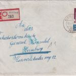 Bizone - Klein Bülten ü. Peine Poststelle I Einschreibebrief n. Hamburg 1950