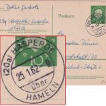 BRD - (20a) Hasperde ü. Hameln Poststelle I ganzsache n. Ingolstadt 1962