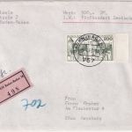 BRD - 200 Pfg. B&S waagr. Paar Wertbrief (500 DM) Baden-Baden - Augsburg 1982
