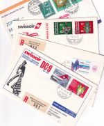 Schweiz/Spanien - Swissair Erstflug Zürich Malaga 4.4.1981 4 Luftpostbriefe