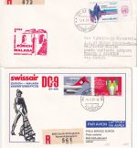 Schweiz/Spanien - Swissair Erstflug Zürich Malaga 4.4.1981 4 Luftpostbriefe