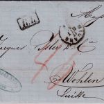 Österreich/Lombardei - Mailand 1861 Portobrief i.d. SCHWEIZ (Wohlen) Ra1 "R.L."