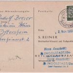 BRD - (17a) Oftersheim ü. Schwetzingen Poststelle I Karte n. Ingolstadt 1961