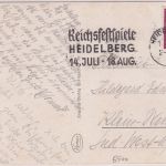 DR - Heidelberg Reichsfestspiele 1935 Masch.werbestpl. Karte n. SÜDWESTAFRIKA