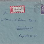 BRD - Mühlhausen ü. Wiesloch Poststelle I Einschreibebrief n. München 1958