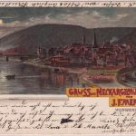 Baden-Württemberg - Neckargemünd farb. Gruss-AK Menzer Weingroßhandlung 1900