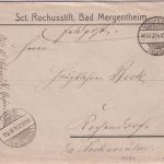 DR - Bad Mergentheim Vordruckkuvert m. Inhalt Feldpostbrief n. Kochendorf 1914