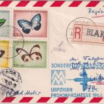 Niederl. Neuguinea - Schmetterlinge Satz Luftpost-Einschreibekarte Biak 1961