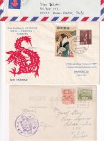 China/Japan/Taiwan - Brieflot 9 Belege Portostufen etc. alt bis neu