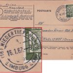 BRD - (16) Niedertiefenbach ü. Limburg Poststelle I Karte n. Ingolstadt 1962