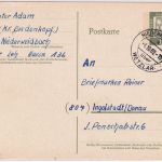 BRD - Niederweidbach ü. Wetzlar Poststelle I Ganzsache n. Ingolstadt 1962