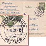 BRD - Niederweidbach ü. Wetzlar Poststelle I Ganzsache n. Ingolstadt 1962