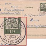 BRD - (16) Gönnern ü. Dillenburg Poststelle I Ganzsache n. Ingolstadt 1962
