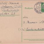 BRD - Arborn ü. Herborn (Dillkr) Poststelle I Ganzsache n. Eichstätt 1957