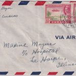 Curacao - 2x15 C. Flugpost Luftpostbrief n. USA Wilhelmstad - La Harpe 1945