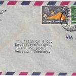 Niederl. Antillen - 10+15 C. Freimarken Luftpostbrief Aruba - Kaufbeuren 1962