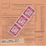 BRD - 60 Pfg. Bed. Deutsche OBERRAND Paketkarte (2 Pakete) Mehle ü. Elze 1962