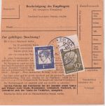 BRD - 50 Pfg. Heuss II OBERRAND u.a. Paketkarte Klein Bülten ü. Peine 1962