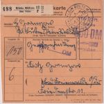 BRD - 50 Pfg. Heuss II OBERRAND u.a. Paketkarte Klein Bülten ü. Peine 1962