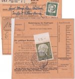 BRD - 1 M. Heuss OBERRAND u.a. Paketkarte Klein Bülten ü. Peine - Nauen/DDR 1962