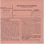 Bizone - 40+2x5 Pfg. Bauten Paketkarte Fulda - Eiterfeld 1948