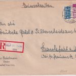 Bizone - 80 Pfg. Bauten Einschreibebrief Neuhof (Kr. Fulda) - Frankfurt a/M 1950