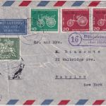 BRD - (16) Mittelaschenbach ü. Hünfeld Landpost-Ra2 Luftpostbrief n. USA 1961