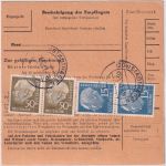 BRD - 50 Pfg. Heuss II waagr. Paar u.a. Paketkarte Stadthagen - Wurzen 1961