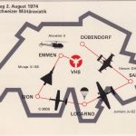 Schweiz - Militär-Flugkurierdienst 60 J. Militäraviatik Karte Stafettenflug 1974