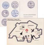 Schweiz - Militär-Flugkurierdienst 60 J. Militäraviatik Karte Stafettenflug 1974