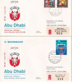 Schweiz/UAE - Swissair Firstflight Zürich Abu Dhabi 1975 - 4 Belege