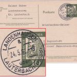 BRD - Landenhausen ü. Lauterbach Poststelle I Ganzsache n. Ingolstadt 1962