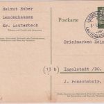 BRD - Landenhausen ü. Lauterbach Poststelle I Ganzsache n. Ingolstadt 1961