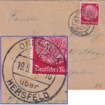 DR - Oberaula ü. Hersfeld Poststelle I Brief n. Alstätte 1941
